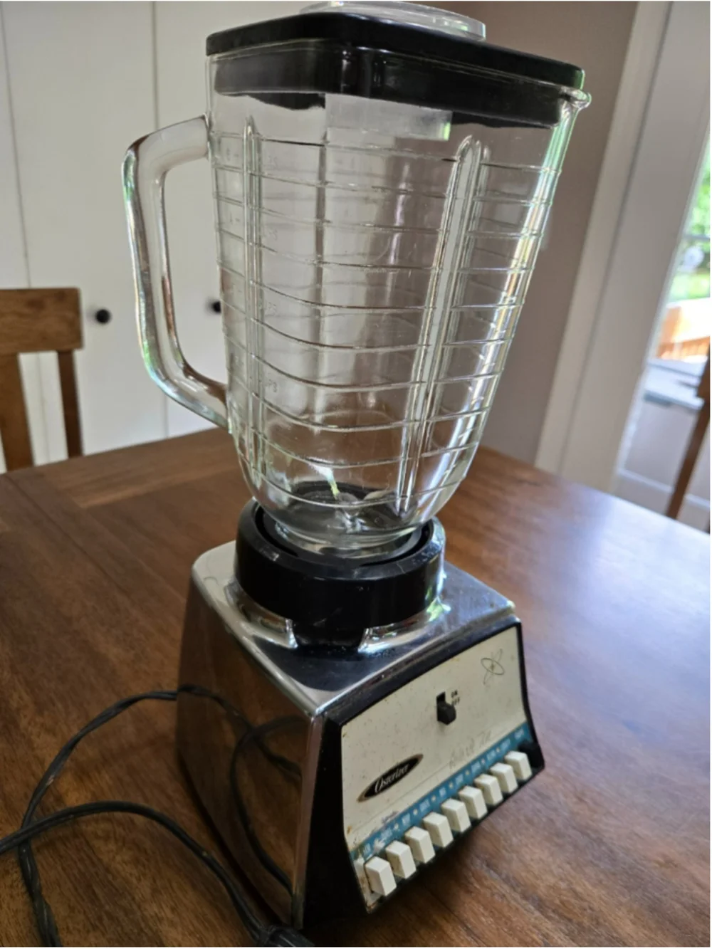 Vintage Osterizer Galaxie Ten 10 Speed Blender Chrome Glass Jar TESTED WORKS MCM